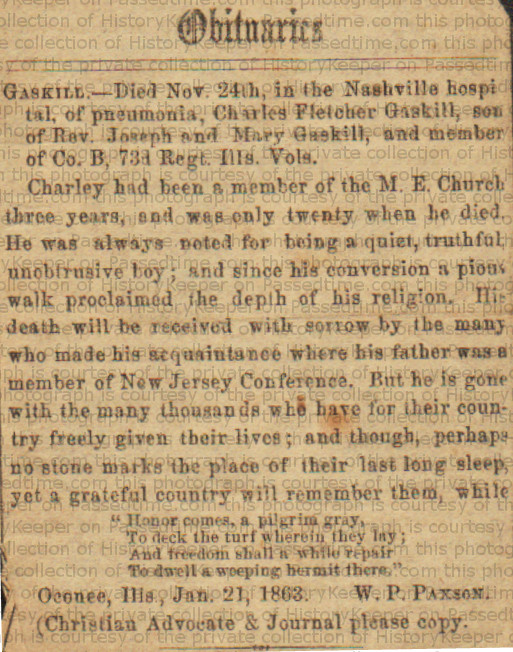 Gaskill Obituaryw