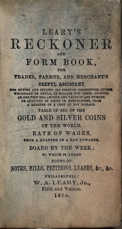 The Ready Reckoner owned by James McLaughlin and Frederick Ross 3