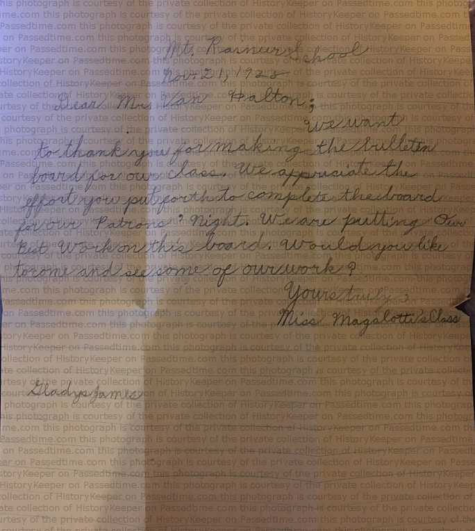 Van Houten Norval Thank you notew