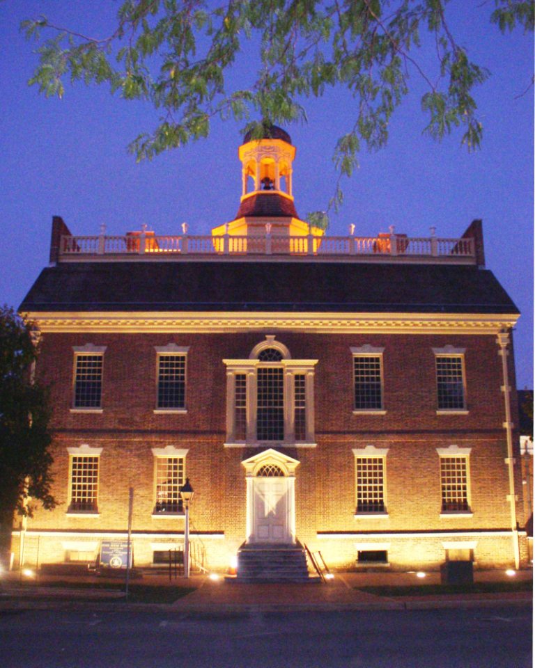 Old State House at night compressed
