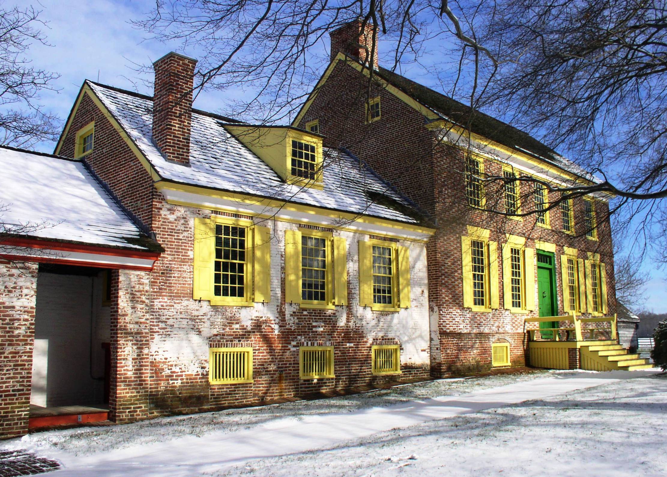 John Dickinson Mansion in snow